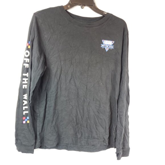 Vans Off The Wall Long Slv Black Checkered Graphic Print TShirt Sz X Large - Picture 7 of 11